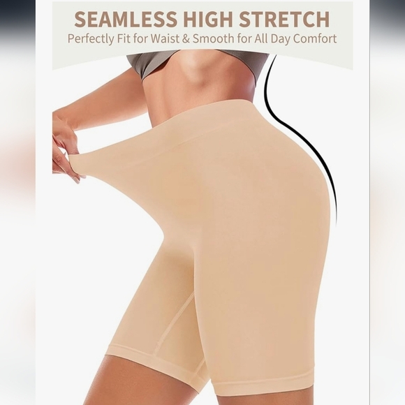 3 Pack Women's High-Waist Shaping Shorts - Beige - Picture 2 of 9